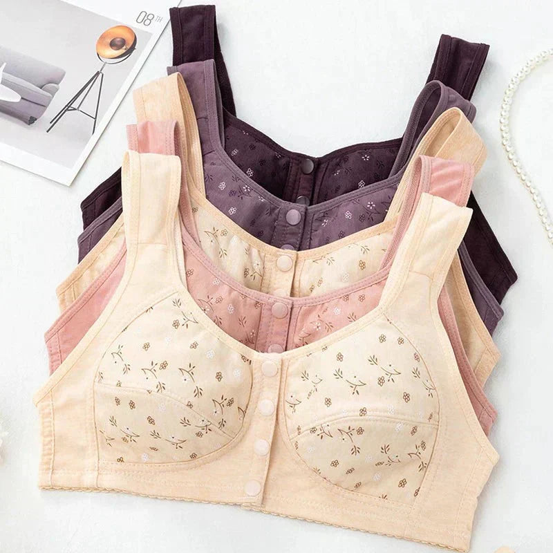 Anti Sagging Front Open Cooling Cotton Bra - Pack Of  3