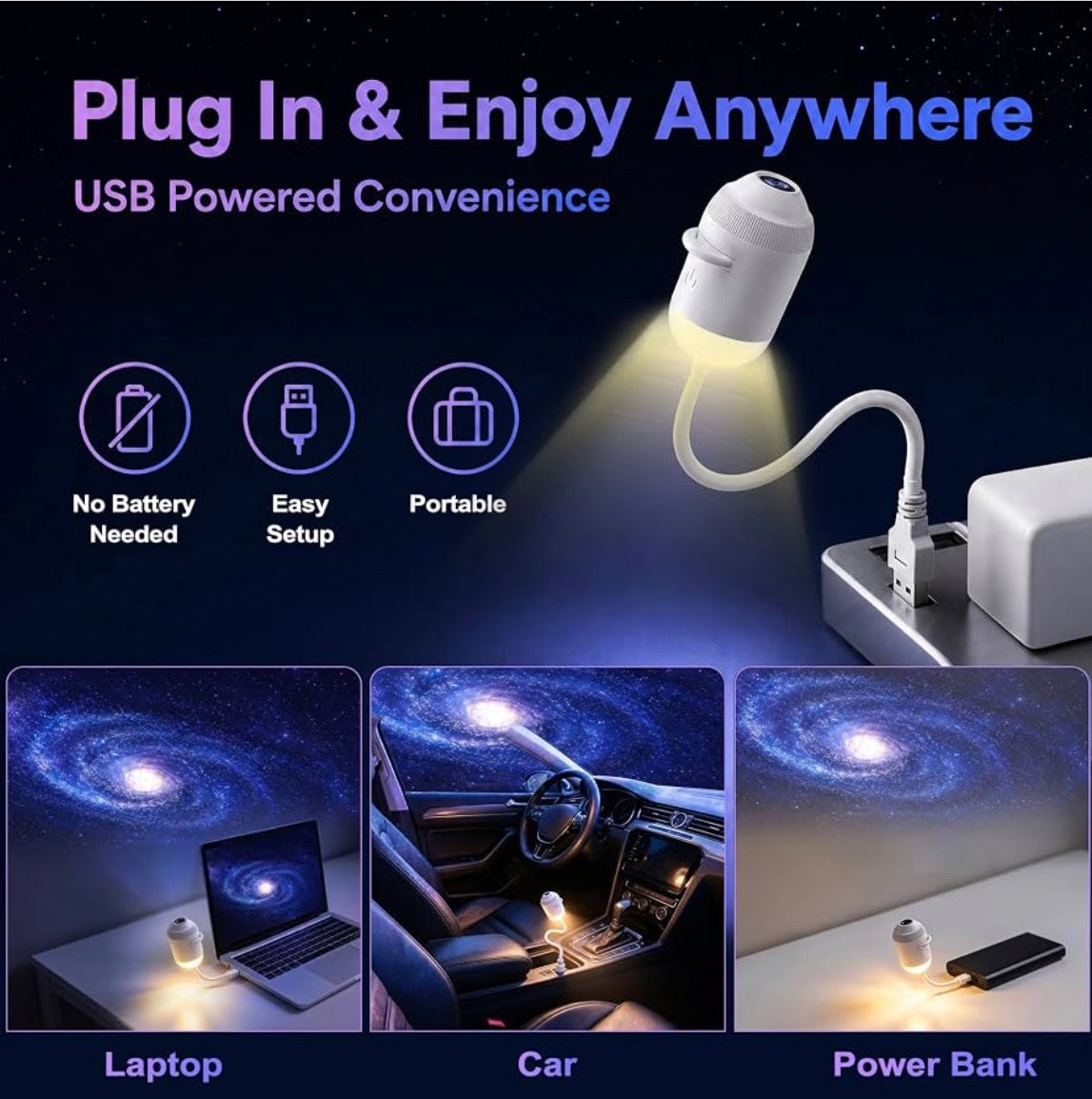 6-in-1 Galaxy Projector Night Light