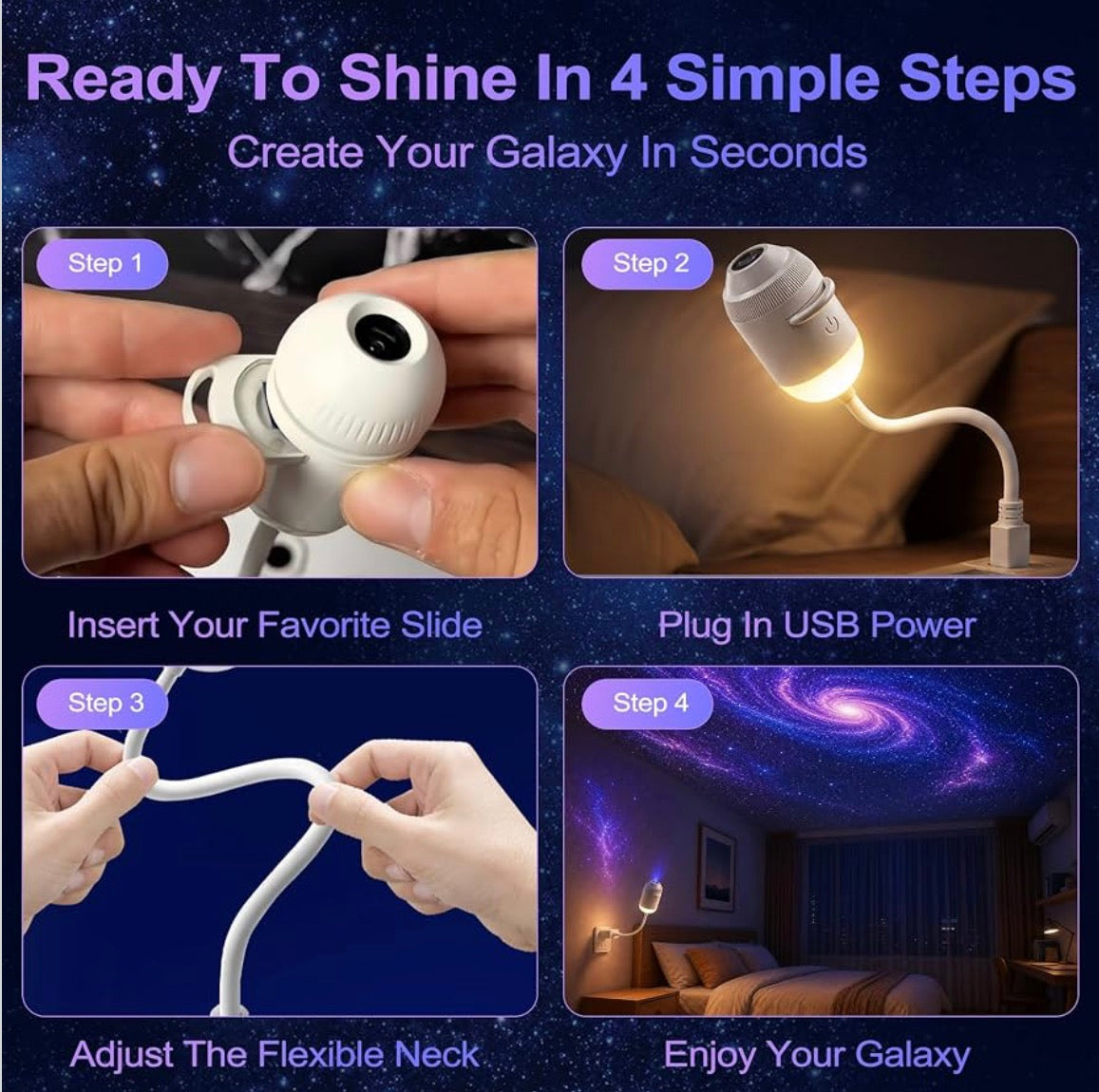 6-in-1 Galaxy Projector Night Light
