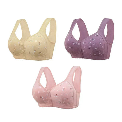 Anti Sagging Front Open Cooling Cotton Bra - Pack Of  3