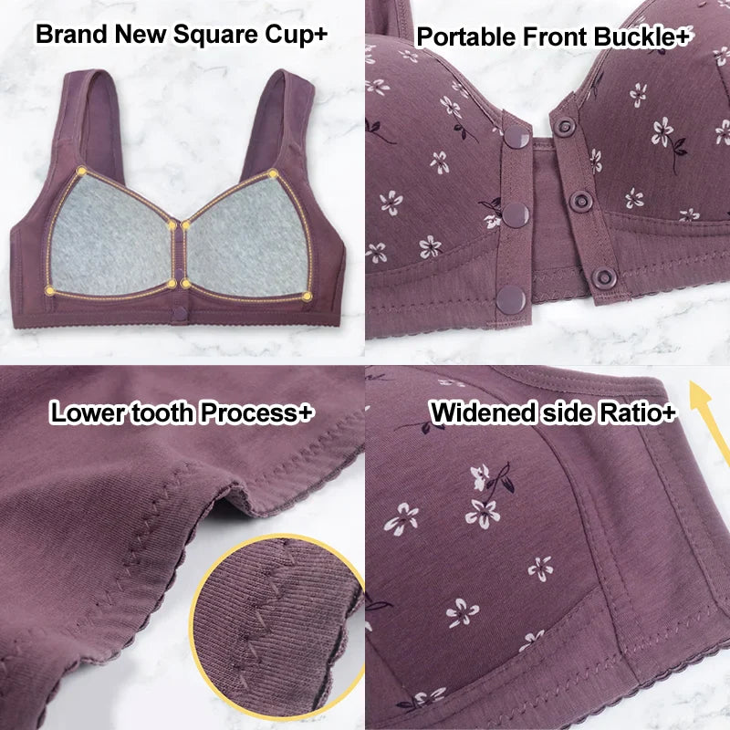 Anti Sagging Front Open Cooling Cotton Bra - Pack Of  3
